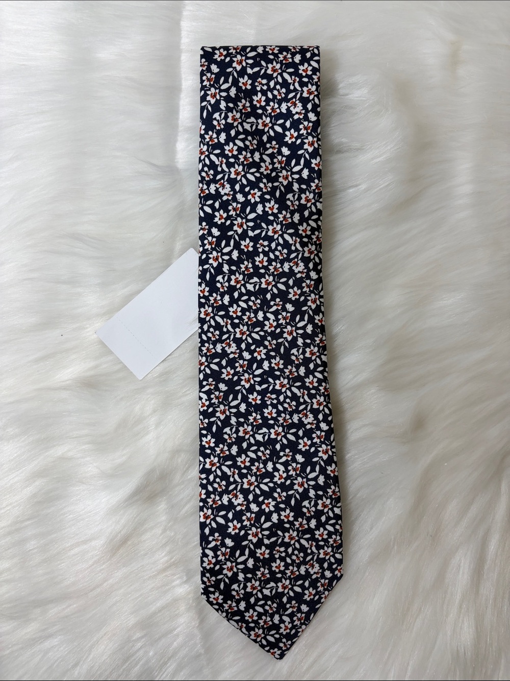 NWT Michael Kors Navy White Smith Floral Silk Tie